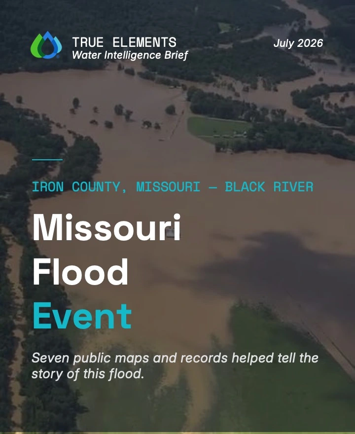 Water Intelligence Brief Issue 002, Missouri Flood Event, Iron and Reynolds Counties, Missouri.